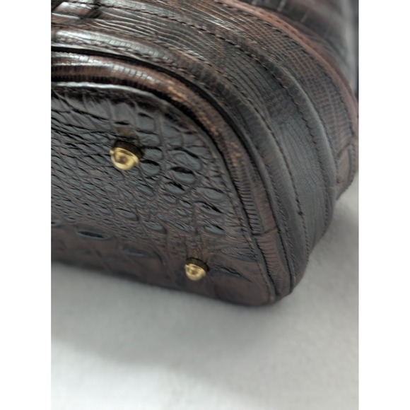 BRAHMIN Purse Tri-Textured Honeycomb Croc Embossed Leather VTG Shoulder Handbag - Picture 3 of 13